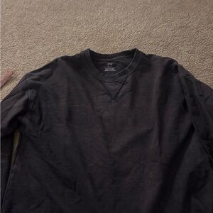 aerie Black V‑Stitch Crewneck Sweatshirt